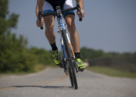 Person riding bicycle
