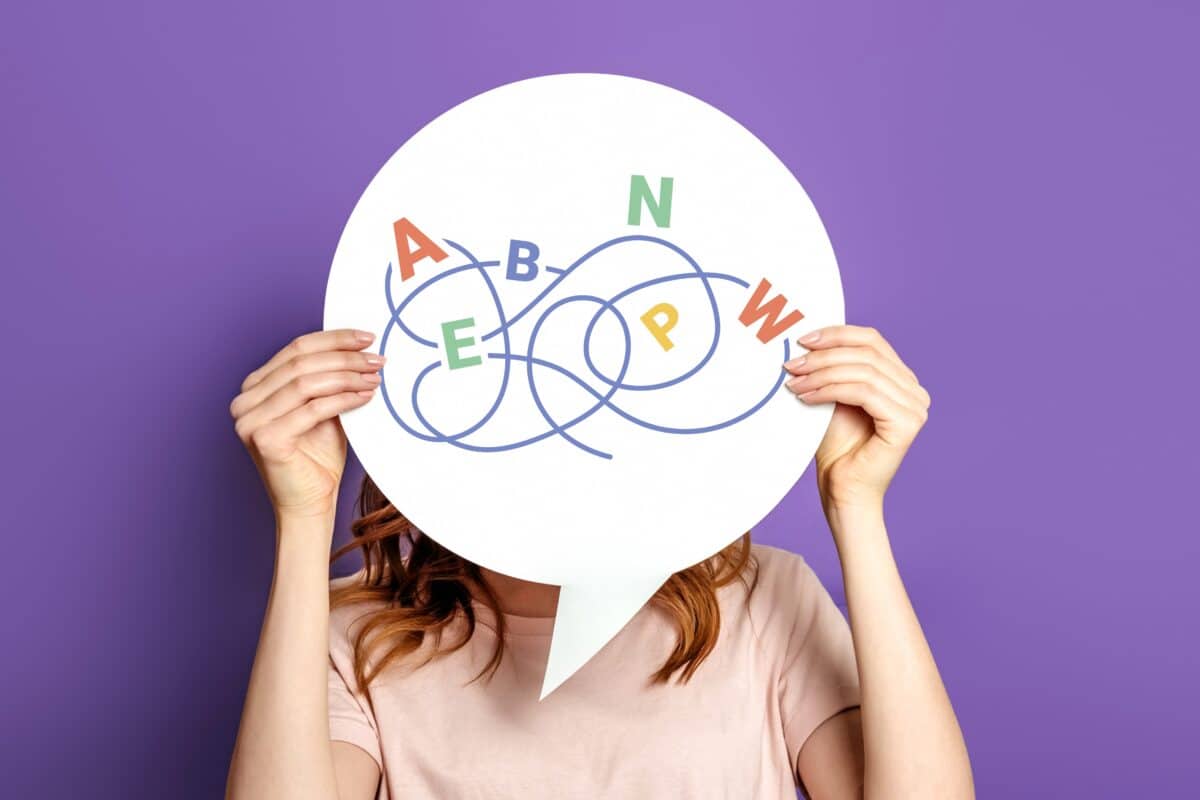 A girl with dyslexia