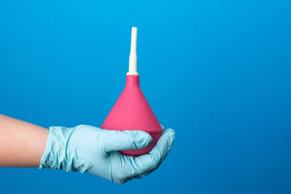 Enema in nurse's hand