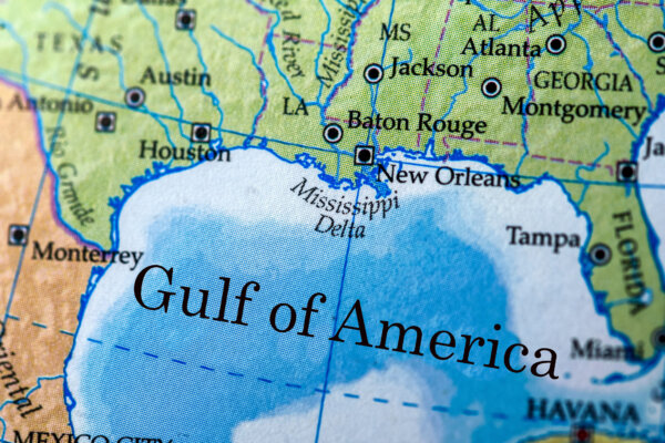 Gulf of America on the map
