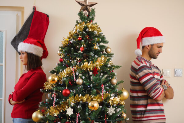 couple having an argument during the holidays