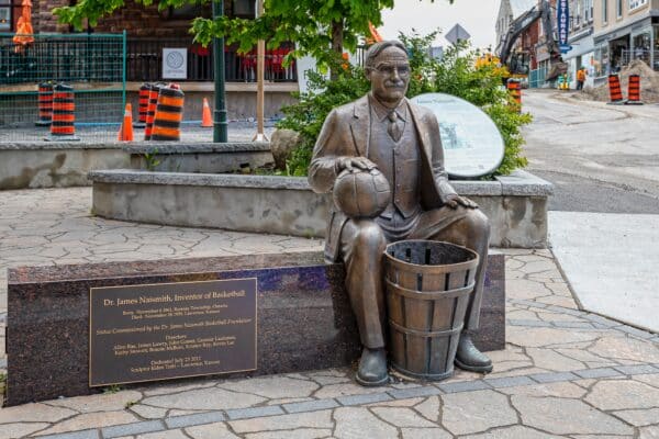 Statue of James Naismith, inventor of basketball