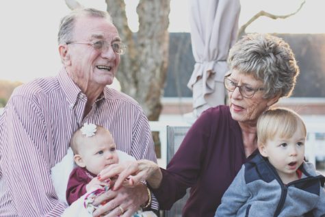 Elderly couple with grandkids