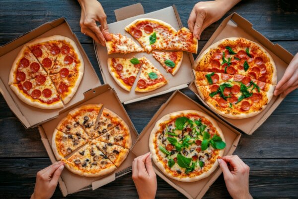 Pizzas with different toppings