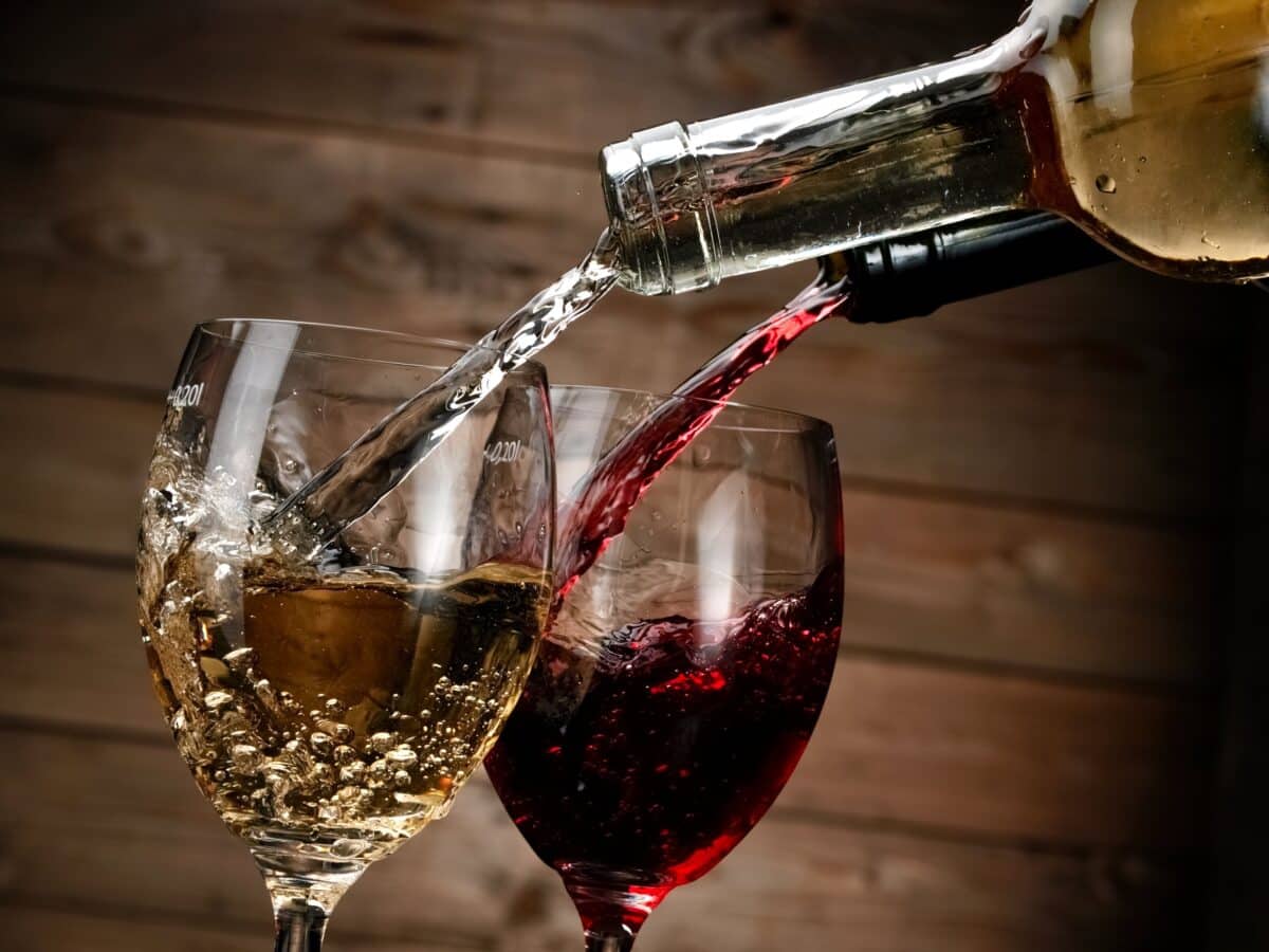 Red and white wine