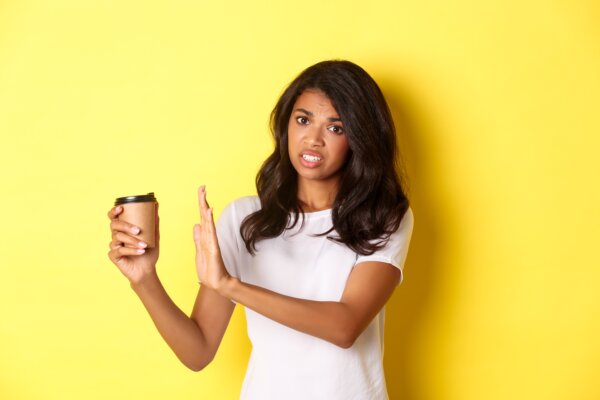 A woman who does not like her coffee