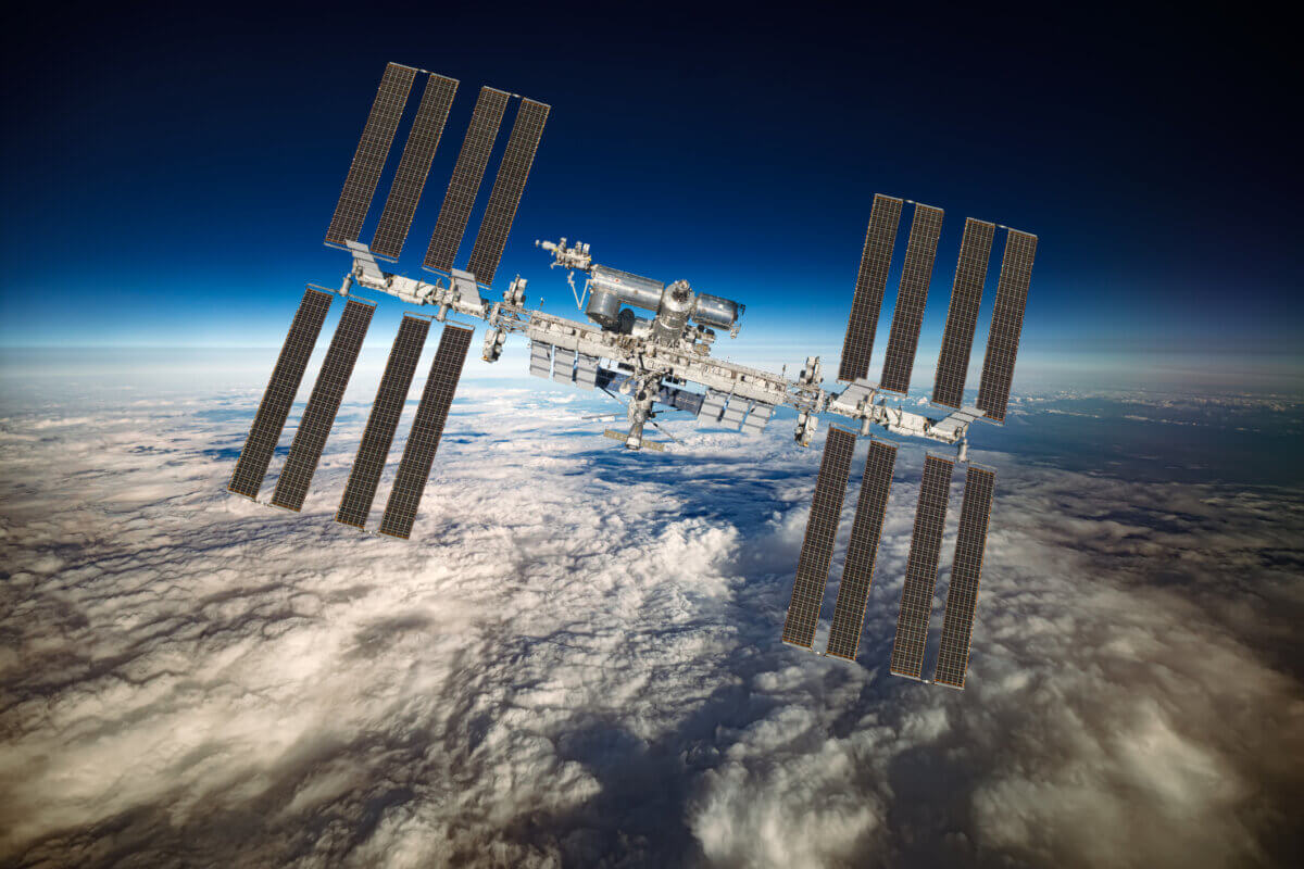 International Space Station over the planet earth.